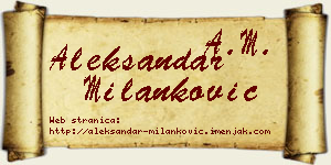 Aleksandar Milanković vizit kartica